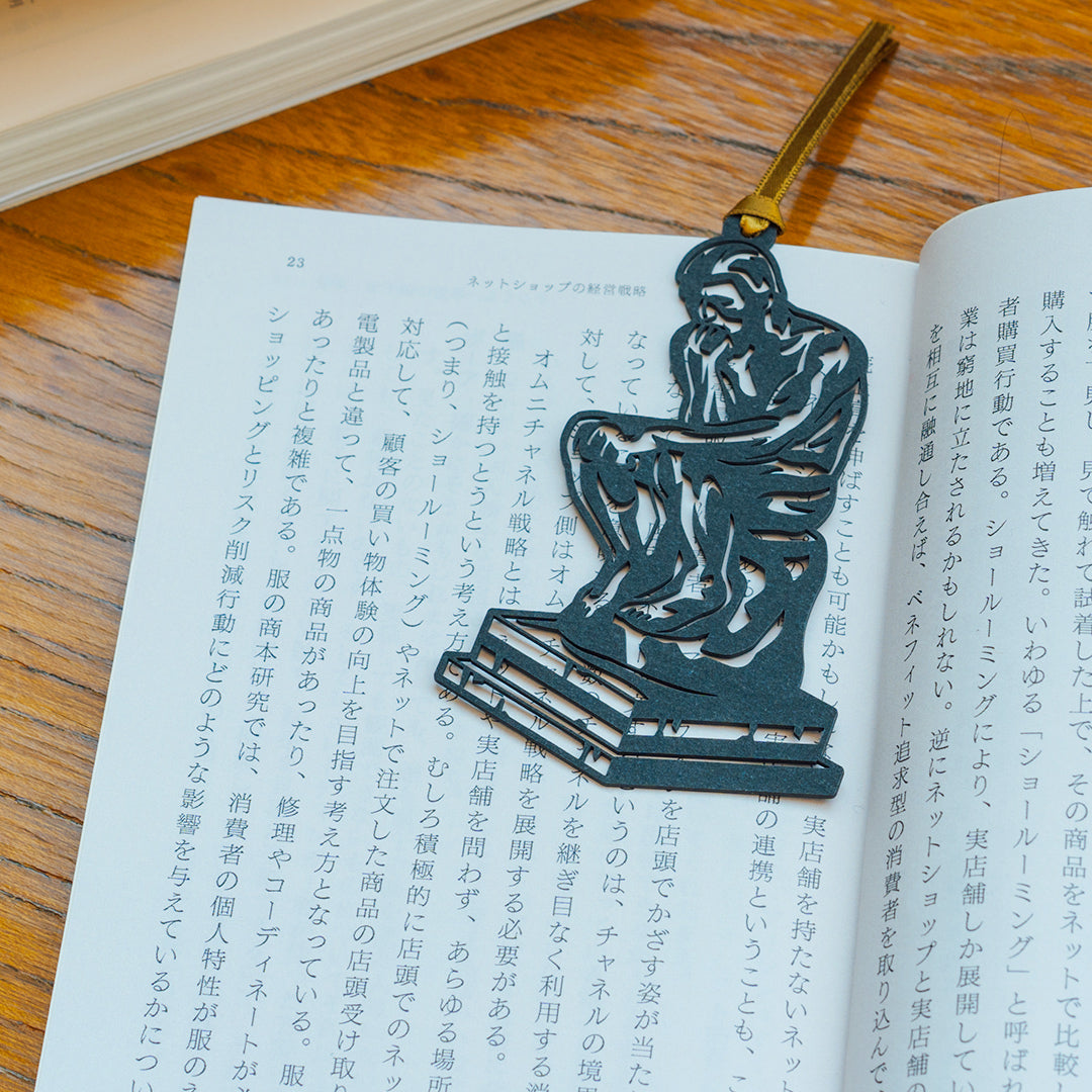 世界の彫刻|切り絵しおり 考える人