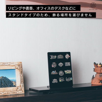 山バッジディスプレイスタンドMAX（黒・無地）