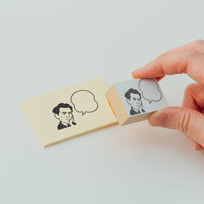 KAIUN-DO 偉人ひとこと物申す！太宰治のイラストにふきだしが付いたひとことゴム印