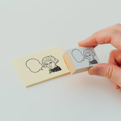 KAIUN-DO 偉人ひとこと物申す！ ベートーヴェンのイラストにふきだしが付いたひとことゴム印
