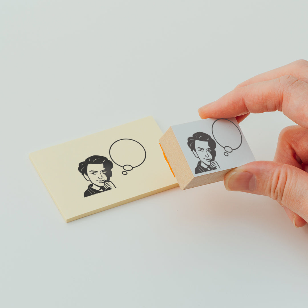 KAIUN-DO 偉人ひとこと物申す！芥川龍之介のイラストにふきだしが付いたひとことゴム印