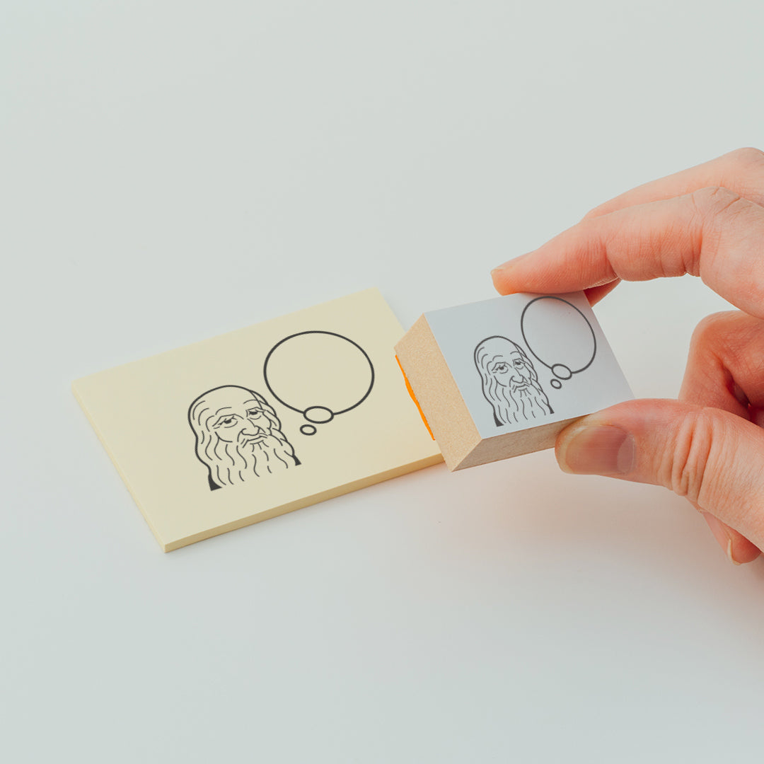 KAIUN-DO 偉人ひとこと物申す！ソクラテスのイラストにふきだしが付いたひとことゴム印