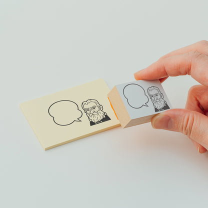 KAIUN-DO 偉人ひとこと物申す！ ガリレオ・ガリレイのイラストにふきだしが付いたひとことゴム印