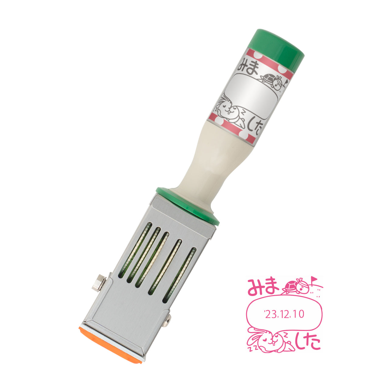 KAIUN-DO 日付入り先生スタンプ『ウサギとカメ』| 24mm 評価スタンプ