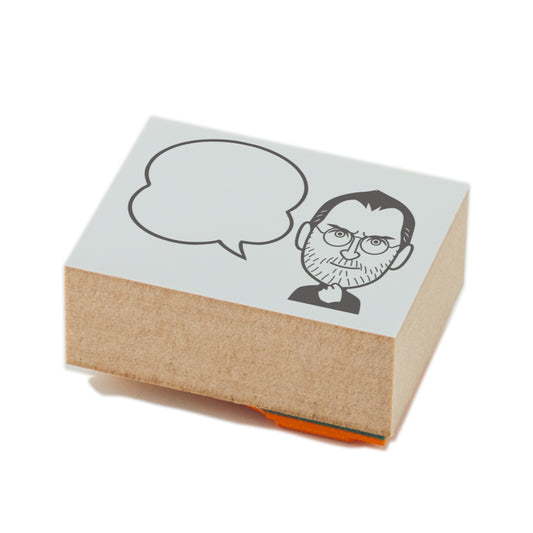 KAIUN-DO 偉人ひとこと物申す！ スティーブ・ジョブズのイラストにふきだしが付いたひとことゴム印