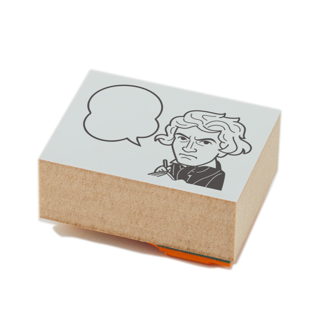 KAIUN-DO 偉人ひとこと物申す！ ベートーヴェンのイラストにふきだしが付いたひとことゴム印