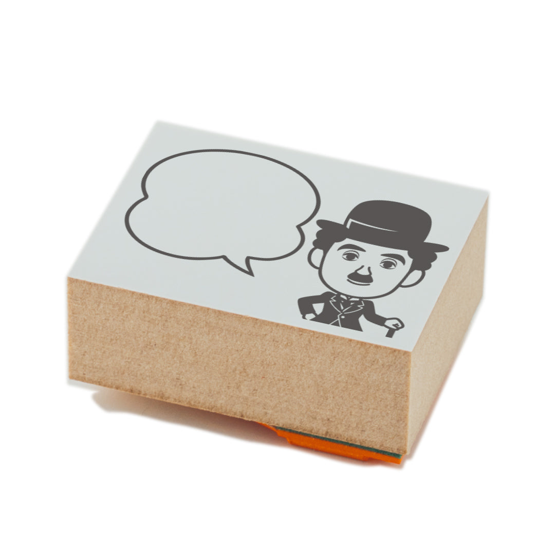 KAIUN-DO 偉人ひとこと物申す！ チャップリンのイラストにふきだしが付いたひとことゴム印