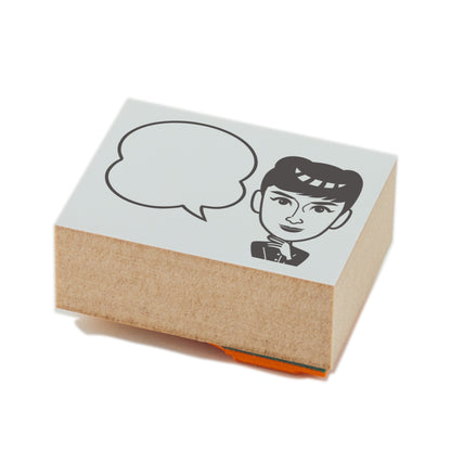 KAIUN-DO 偉人ひとこと物申す！ オードリー・ヘプバーンのイラストにふきだしが付いたひとことゴム印