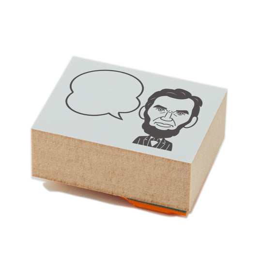 KAIUN-DO 偉人ひとこと物申す！ リンカーンのイラストにふきだしが付いたひとことゴム印