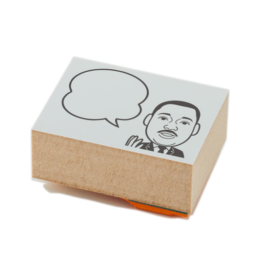 KAIUN-DO 偉人ひとこと物申す！ キング牧師のイラストにふきだしが付いたひとことゴム印