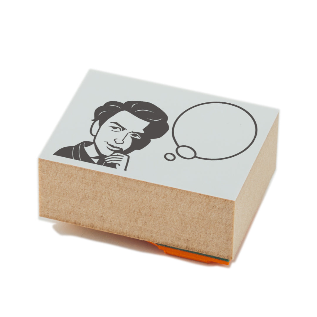 KAIUN-DO 偉人ひとこと物申す！芥川龍之介のイラストにふきだしが付いたひとことゴム印