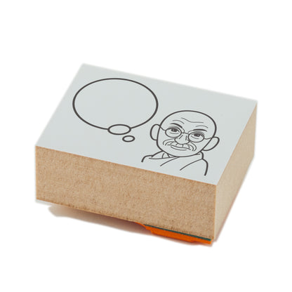 KAIUN-DO 偉人ひとこと物申す！ガンジーのイラストにふきだしが付いたひとことゴム印