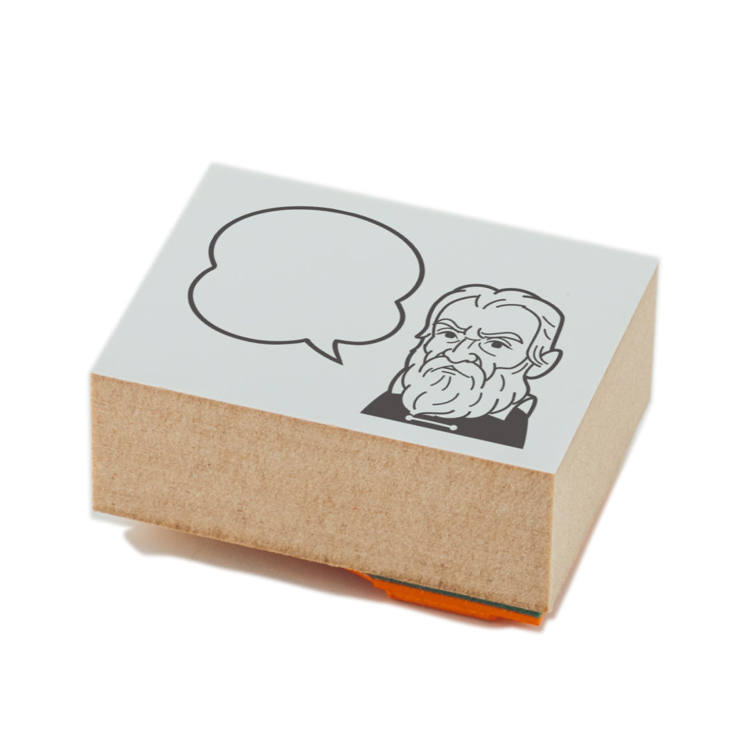 KAIUN-DO 偉人ひとこと物申す！ ガリレオ・ガリレイのイラストにふきだしが付いたひとことゴム印