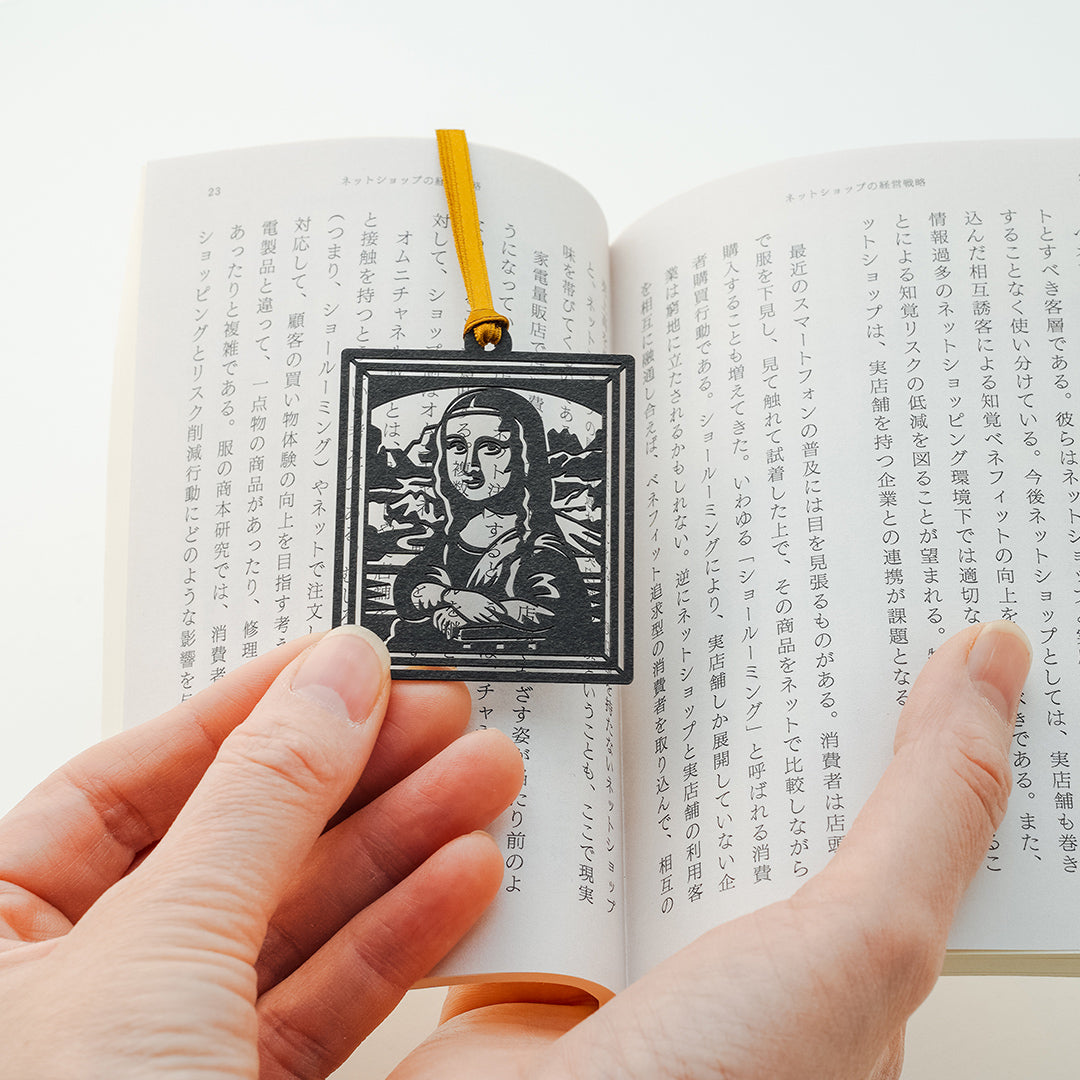 切り絵しおり｜モナリザ（背景あり）