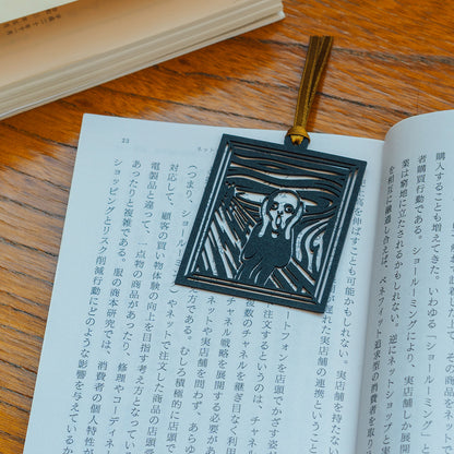 切り絵しおり｜ムンクの叫び（背景あり）