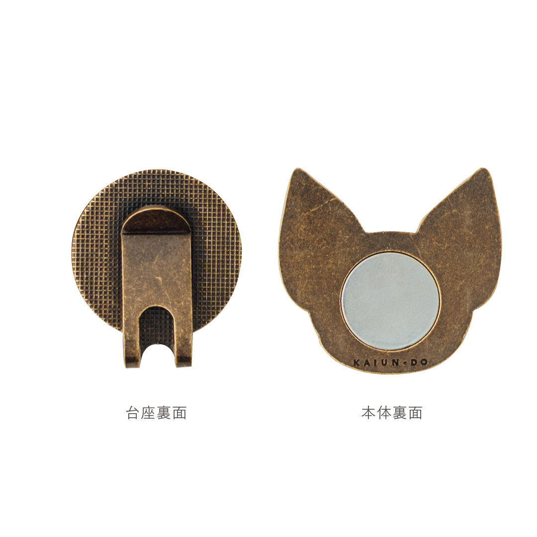 スマイルマーカー チワワ｜口が動く！犬＆猫のかわいいゴルフマーカー【アンティーク風／可動ギミック／ギフト向け】